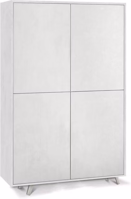 Mobile Multiuso 4 Ante 107x169x41 cm Ossido Bianco