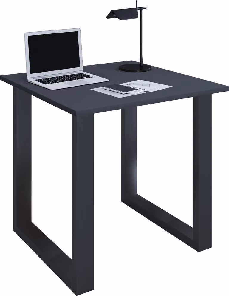 Scrivania in legno | H. 76 x W. 80 x T. 80 cm | Tavolo per computer semplice | piedini in metallo di alta qualità | Tavolo da lavoro | Mobili da ufficio - Lona U