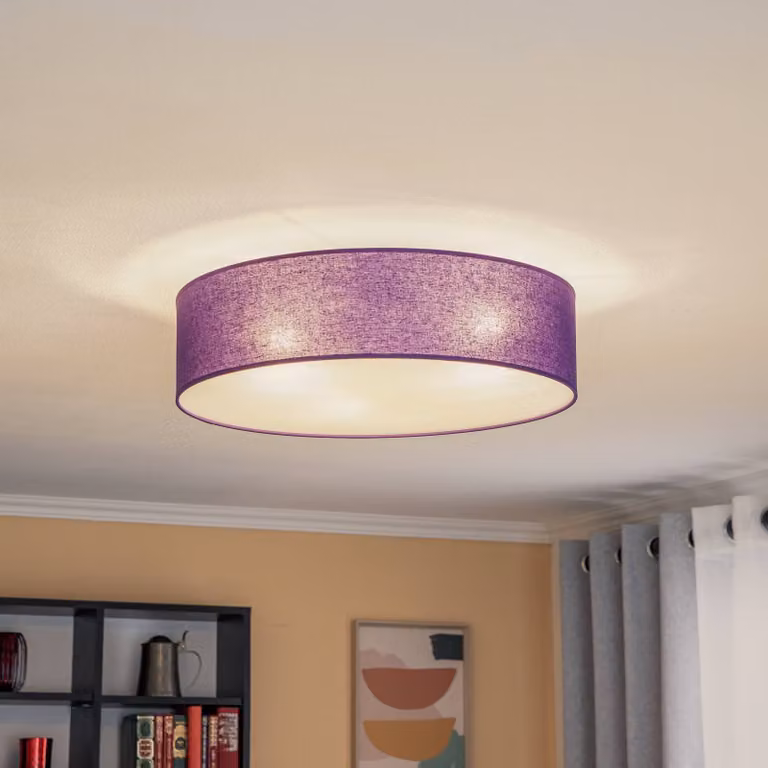 Plafoniera soffitto Roller Duolla, dimmerabile, Violetto / Fucsia / Rosa, Soggiorno / Sala da pranzo, Tessuto / Stoffa / Seta, Moderno, Plafoniera