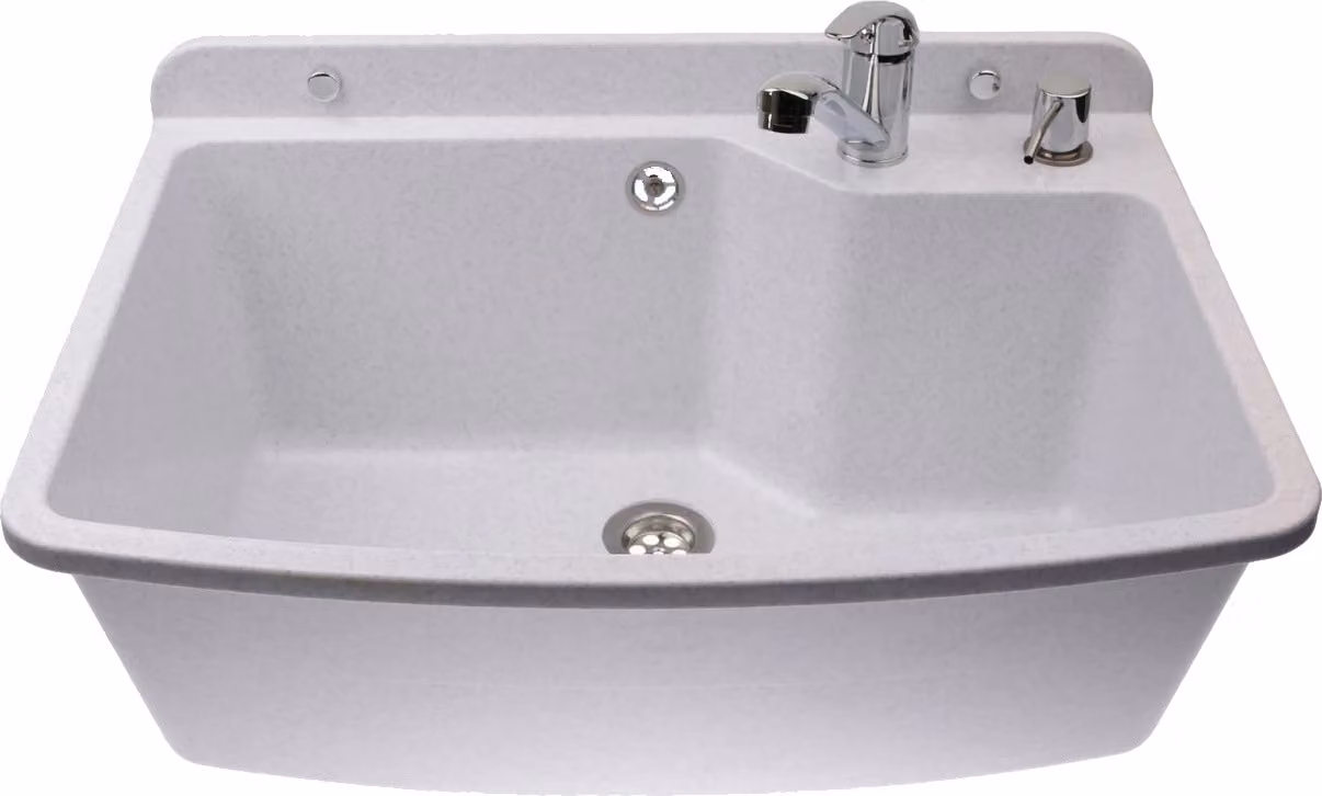 ADGO® Grande lavabo bianco con rubinetto e dispenser di sapone