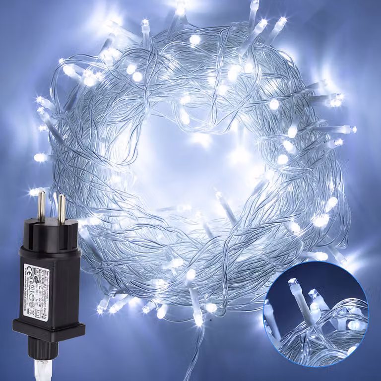 Clanmacy 30M 300 LED luci fiabesche bianco freddo 8 modalità di luce festa giardino interno esterno decorazione luci di Natale