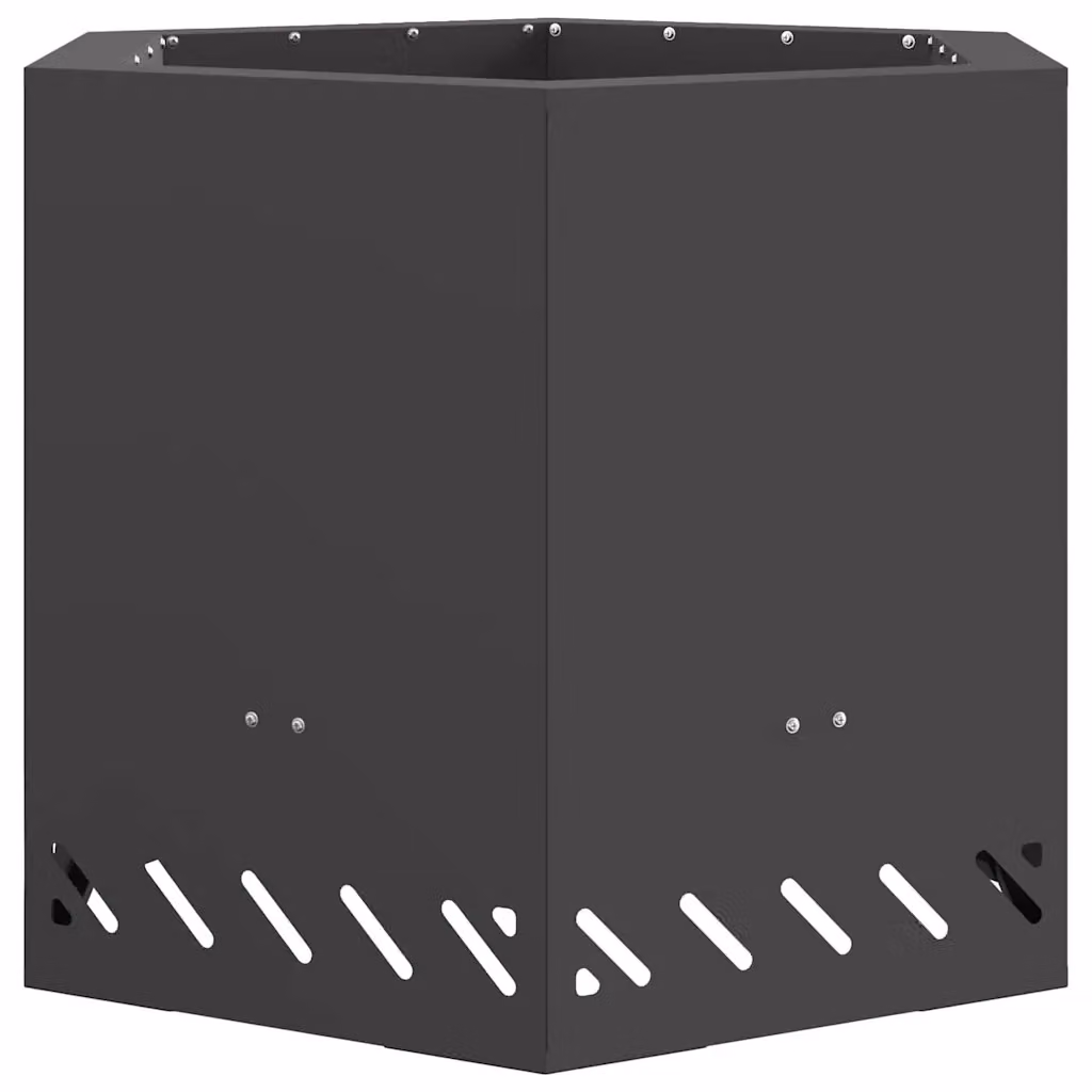 Braciere a Fuoco vidaXL in Acciaio Nero L/P/H: 58 x 58 x 51 cm – 2