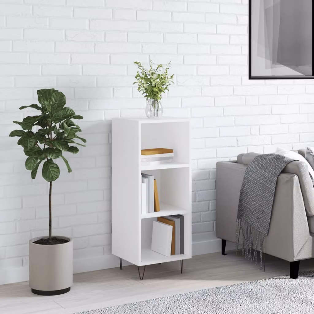 Credenza bianca vidaXL in legno multistrato da appendere al muro L: 34,5 cm, P: 32,5 cm, H: 90 cm