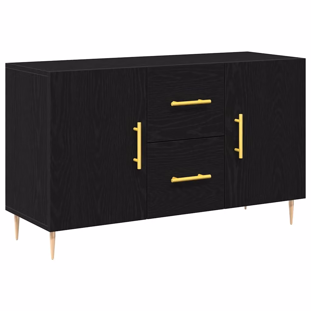 Credenza moderna vidaXL in legno MDF e metallo, colore nero, L 100 x P 36 x H 60 cm – 2