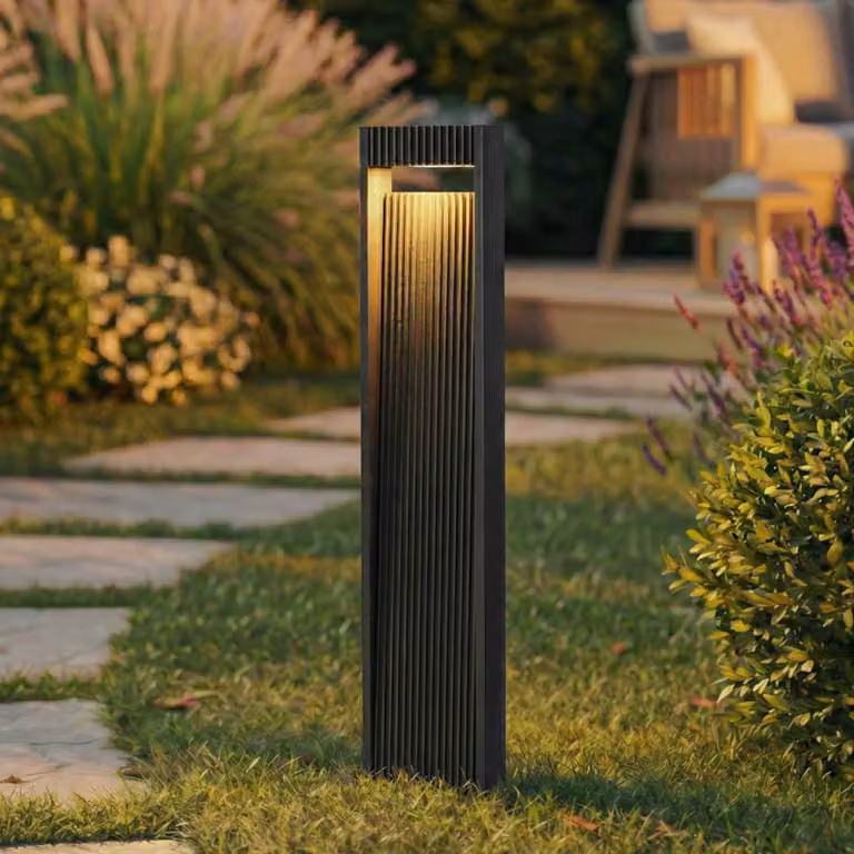 Lampioncino da giardino Tavion Lucande, Nero, Alluminio, Moderno, Lampada LED da esterni