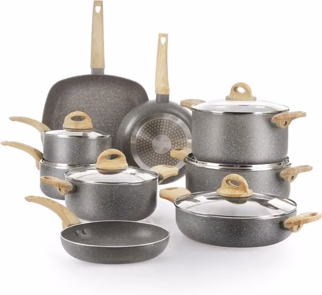 Batteria pentole 15 pezzi Mrs Wood