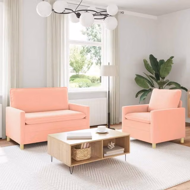Set di divani 2 pz Rosa Tessuto 3417037