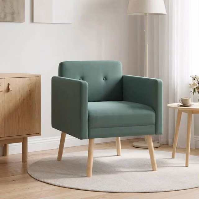 Poltrona moderna in velluto verde con braccioli vidaXL