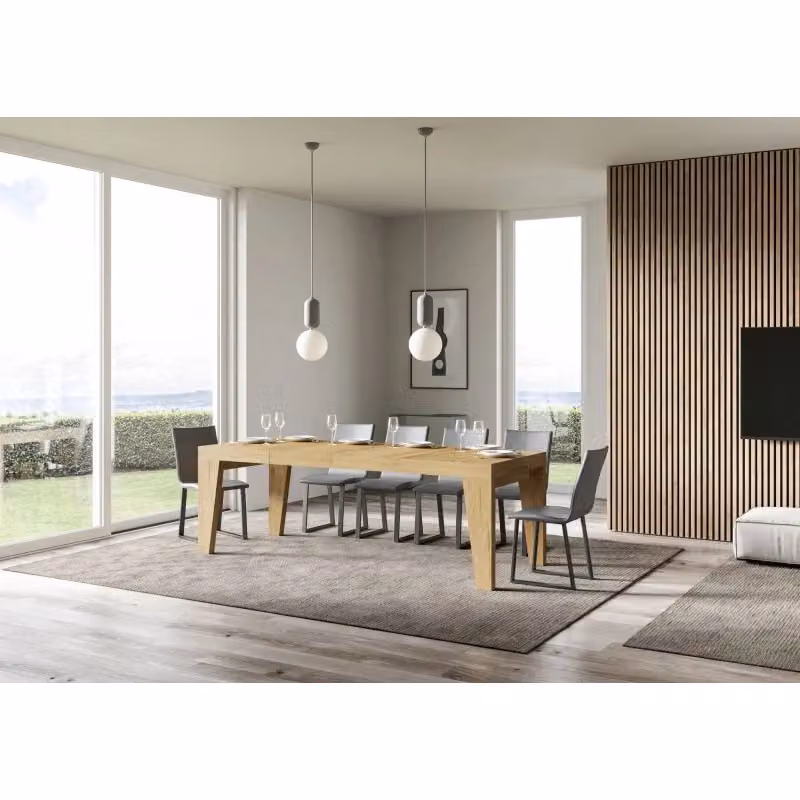 Tavolo allungabile rettangolare ITAMOBY Naxy Premium in finitura Quercia Natura e marrone – 2