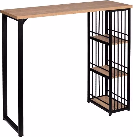 Banco da Bar con Scomparti per Magazzino - per Interno e Esterno - Cucina, Bistrò, Banci da Bar - 120x40x105 cm - Legno Leggero