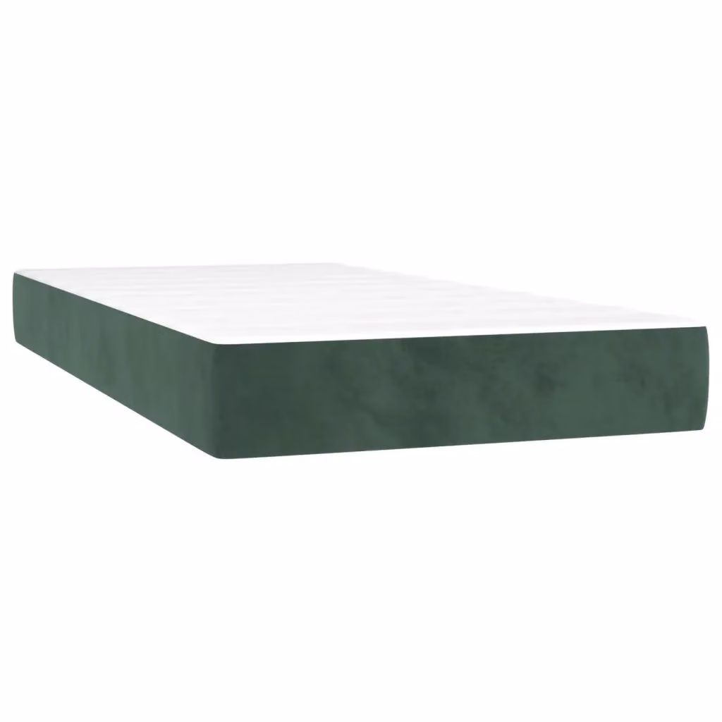 Materasso Ibrido vidaXL in Velluto Verde e Bianco, L/P/H: 120 x 190 x 20 cm – 2