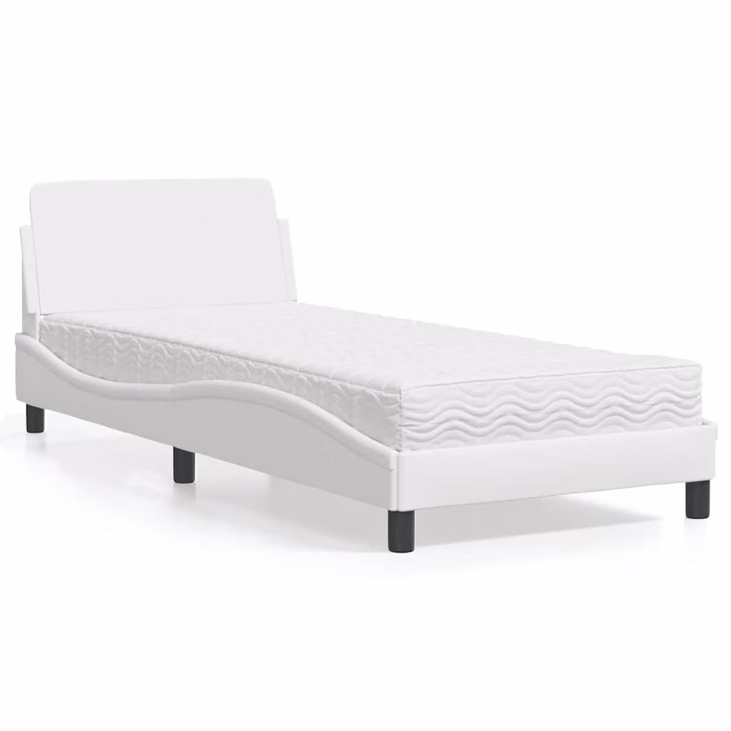 Letto con Materasso Dover vidaXL Bianco in Similpelle L 80 x P 200 cm
