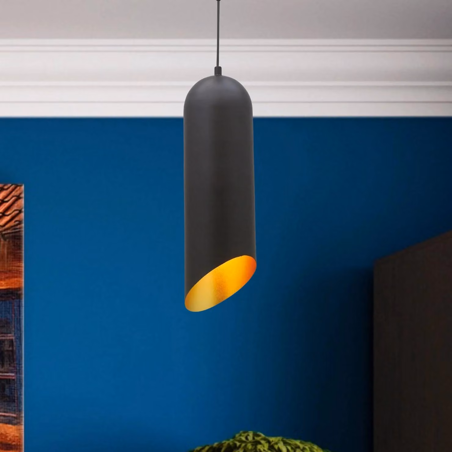 Lampada a sospensione Kerina ROYALTECH, dimmerabile, Nero, Soggiorno / Sala da pranzo, Metallo, Moderno, Lampada a sospensione