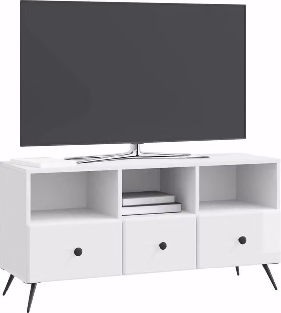 Mobile TV | Armadietto TV | Mobile Porta TV Bianco Lucido 102 x 34,5 x 50 cm Legno ingegnerizzato
