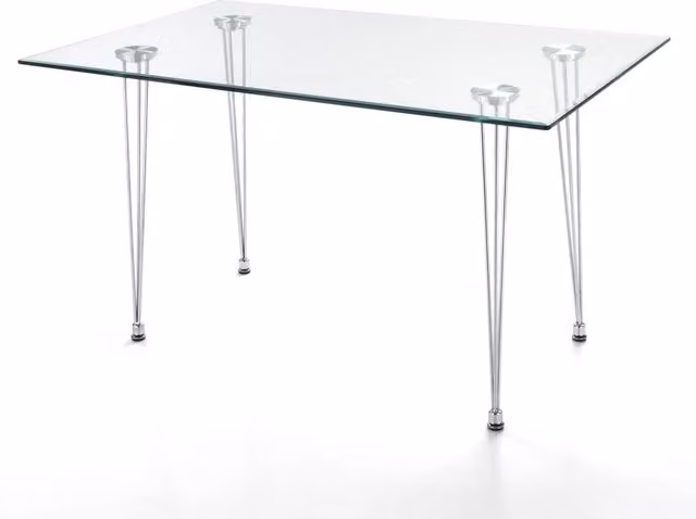 Tavolo in vetro temprato trasparente cm. H.75 x L.130 x P.80