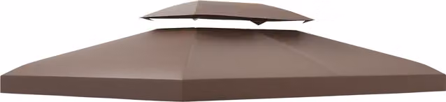 Copertura di ricambio per gazebo da giardino Outsunny in poliestere impermeabile e anti-UV, Marrone, 3 x 4 m