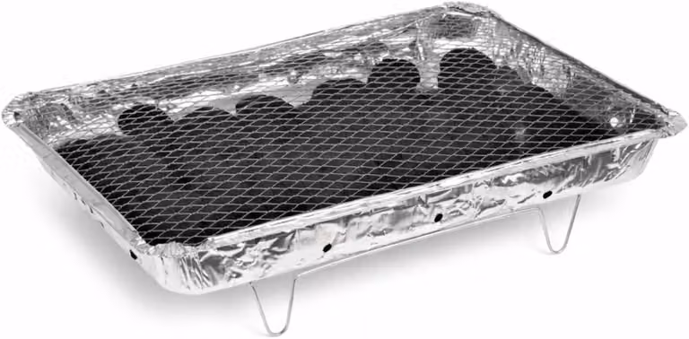 Griglia per barbecue a carbone monouso, dimensioni XXL, 48 x 31 cm, inclusi i carboncini, ideale per campeggio e picnic
