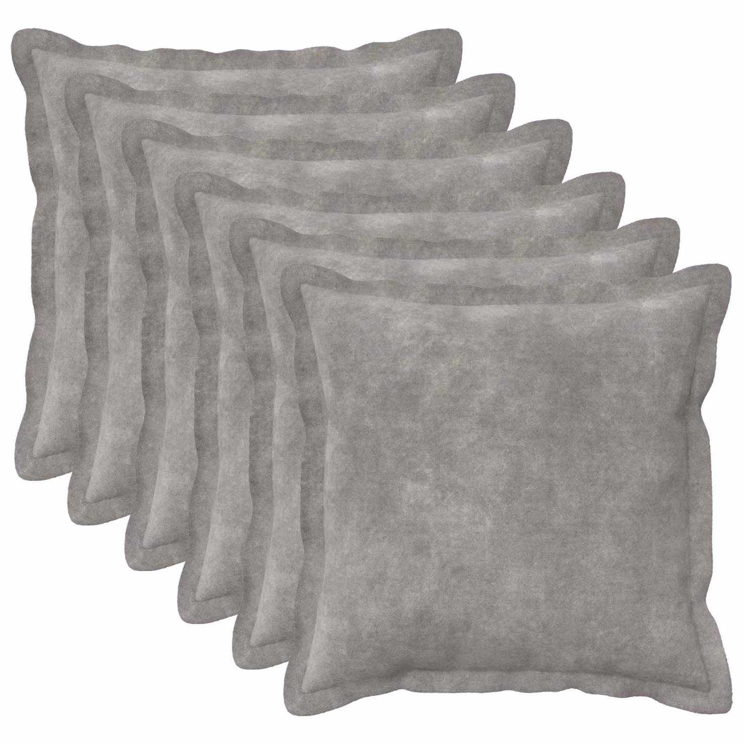 Set di 6 federe vidaXL HOUTEN grigio chiaro, forma quadrata in microfibra e poliestere, 35 x 35 cm