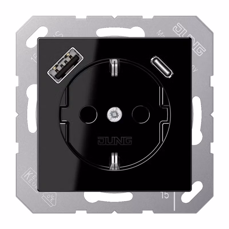 Jung SCHUKO Presa di corrente con USB tipo AC A1520-15CASW (A1520-15CASW)