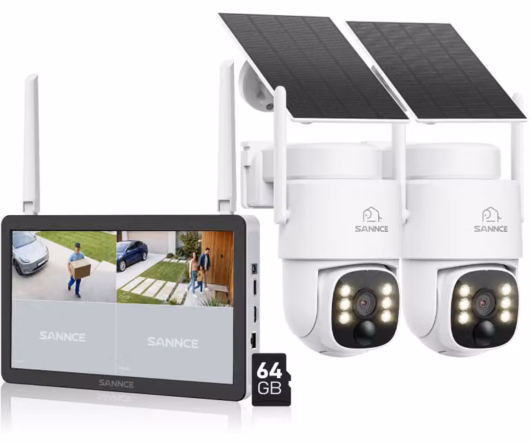 Telecamera di sicurezza esterna - 4MP, Wi-Fi, alimentazione solare, wireless - 2.5K Ultra HD, visione notturna a colori