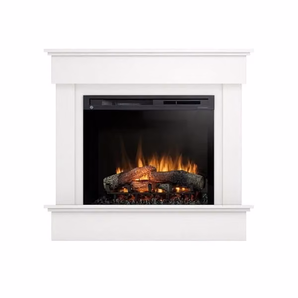 Caminetto elettrico a libera installazione con LED TORMES, Bianco opaco, L: 111,5 cm, P: 33,5 cm, H: 102 cm – 2