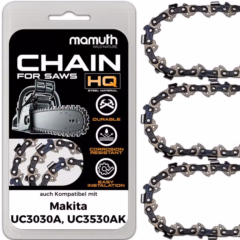 3 catene per motosega, catena per motosega da 40 cm, 1,3 mm, 3/8", 56TG, compatibili con Makita UC3030A, UC3530AK