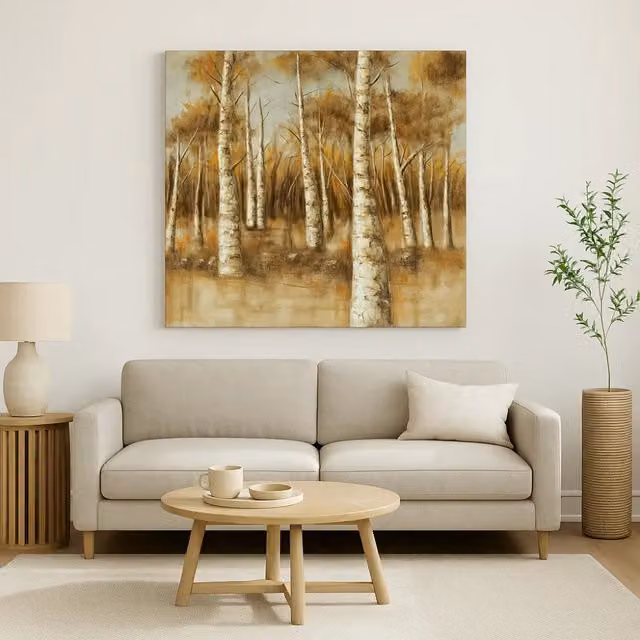 Olio su tela da parete Trees 140x70 cm design moderno | Duzzle