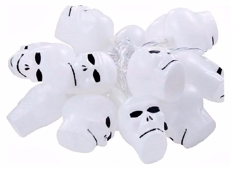 Catena luminosa a tema Halloween, 10 LED, con motivi di fantasmi e zucche, lunghezza 120 cm