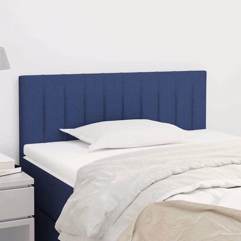 Testiera per letto vidaXL in tessuto blu con struttura in legno, L: 80 cm, P: 5 cm, H: 78-88 cm