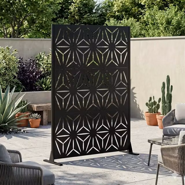 Pannello Privacy da Giardino in Metallo ¨C Xylo ¨C 183x116 cm, Balcone, Terrazza