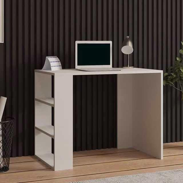 Scrivania DMORA moderna in legno beige L 90 cm x P 50 cm x H 70 cm – 1