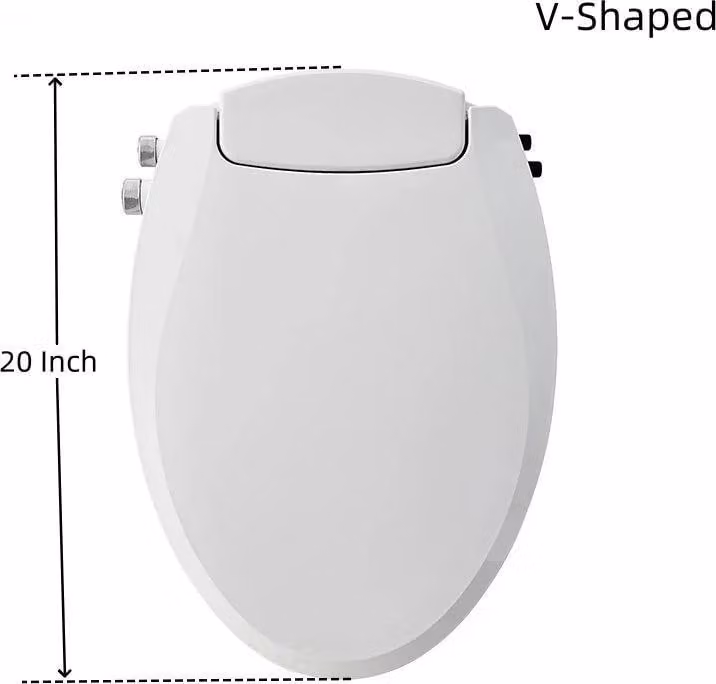 Copertura per bidet/water (wc) - Sedile per water non elettrico - Acqua calda e fredda - Pressione dell'acqua regolabile - Chiusura automatica - Forma a "V" aperta