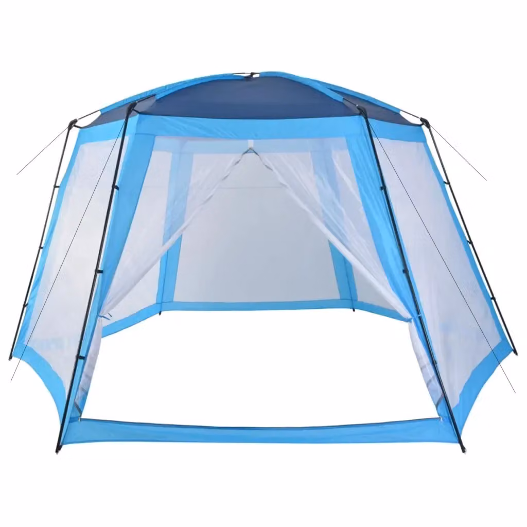Tenda da esterno per piscina in tessuto e acciaio blu L: 500 cm, P: 433 cm, H: 250 cm – 2