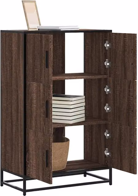 Credenza Buffet Design Mania in Legno e Metallo Rovere Marrone, L 68 cm x P 35 cm x H 106,5 cm