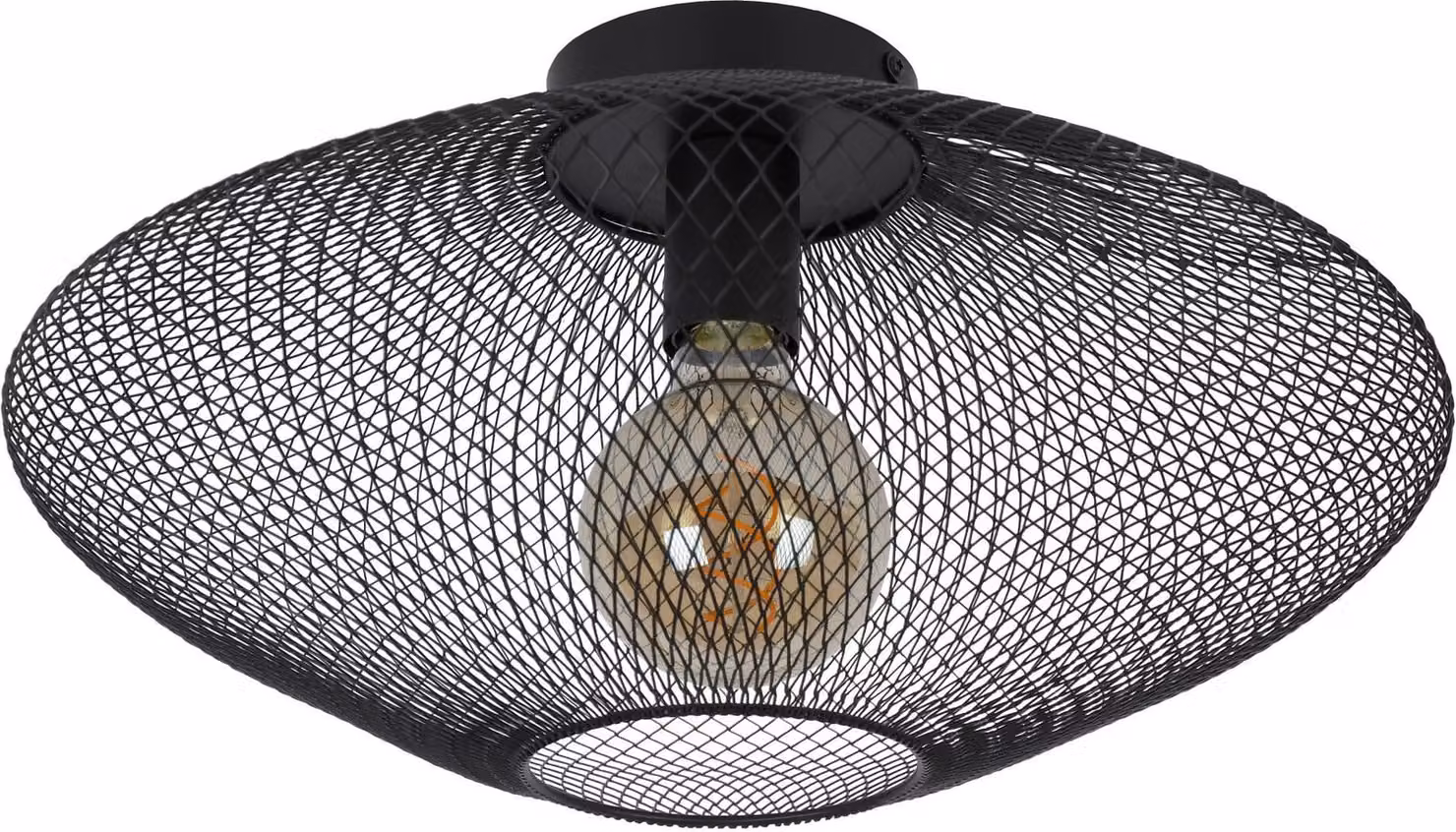 MESH lampada da soffitto industriale nera 1xE27 40W Lucide