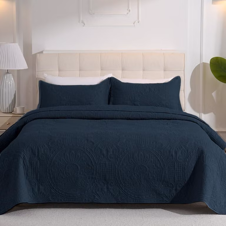 Omgoods - Coperta per divano - Plaid leggero, blu scuro