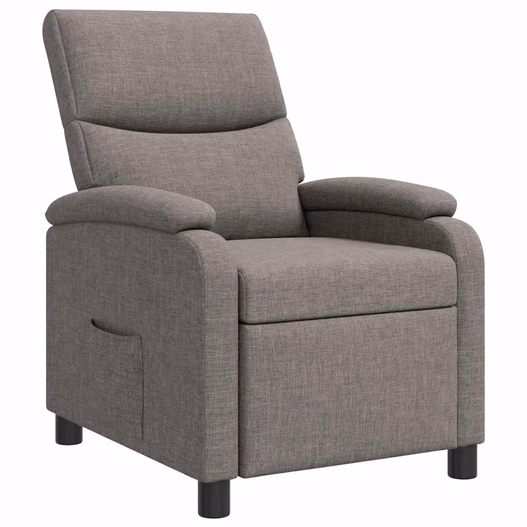 Poltrona reclinabile relax vidaXL in tessuto beige e grigio con braccioli e leva manuale – 2