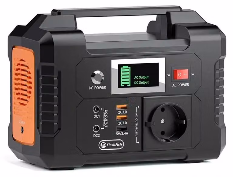 Centralina portatile - Modello E200 - Potenza 200 W, 151 Wh, 40800 mAh - Presa AC 230 V - DC 9–12 V, 10 A, 120 W - Generatore solare per campeggio