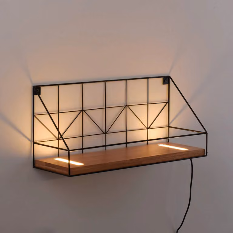JUST LIGHT. GmbH Applique Board, Legno scuro, Soggiorno / Sala da pranzo, Legno, Applique