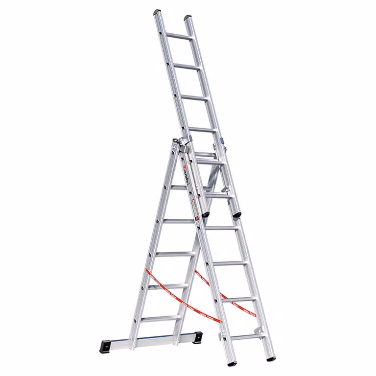 Scala multiuso in alluminio, a 3 sezioni con 3x6 pioli 3071106