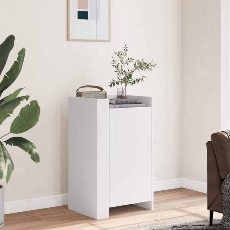Credenza bianca vidaXL in legno e MDF con design minimalista a parete L/P/H: 45 x 35 x 75 cm