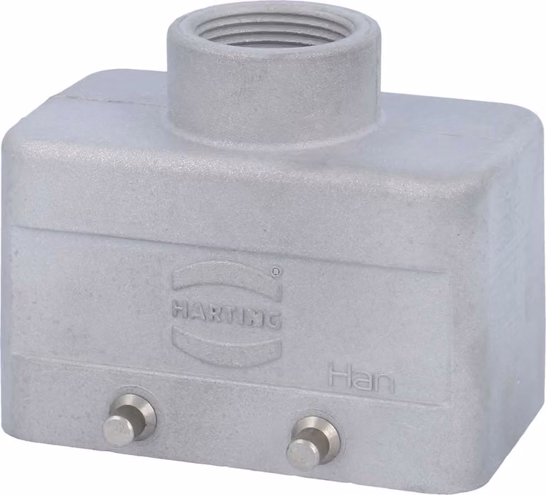 HARTING Han 10B EMC / High Temp Contenitore a manicotto basso, 1xPG16 uscita cavo diritta, per 2 staffe (nella parte inferiore)
