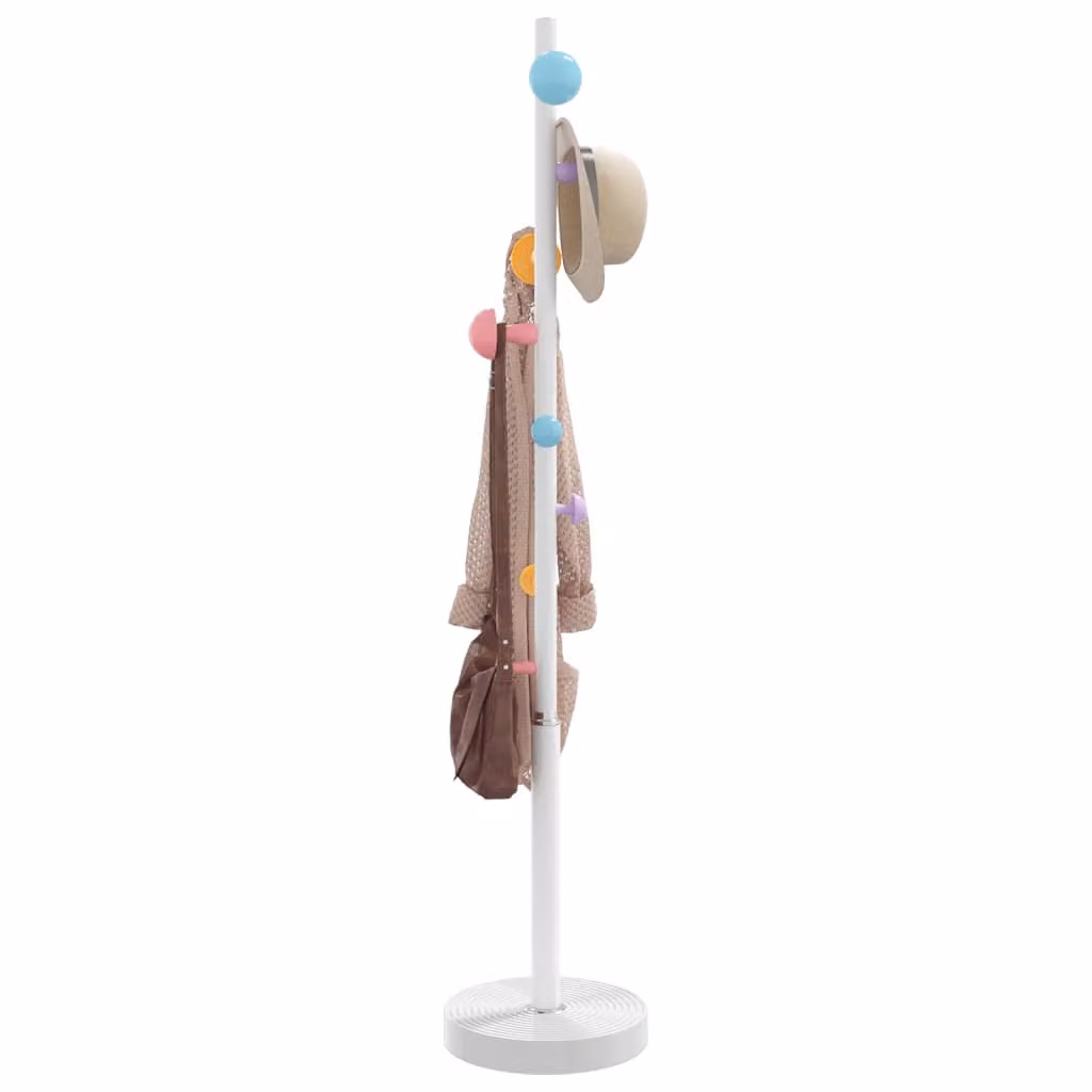 vidaXL Appendiabiti Bianco in Metallo Verniciato con Ganci Distribuiti Altezza: 172 cm
