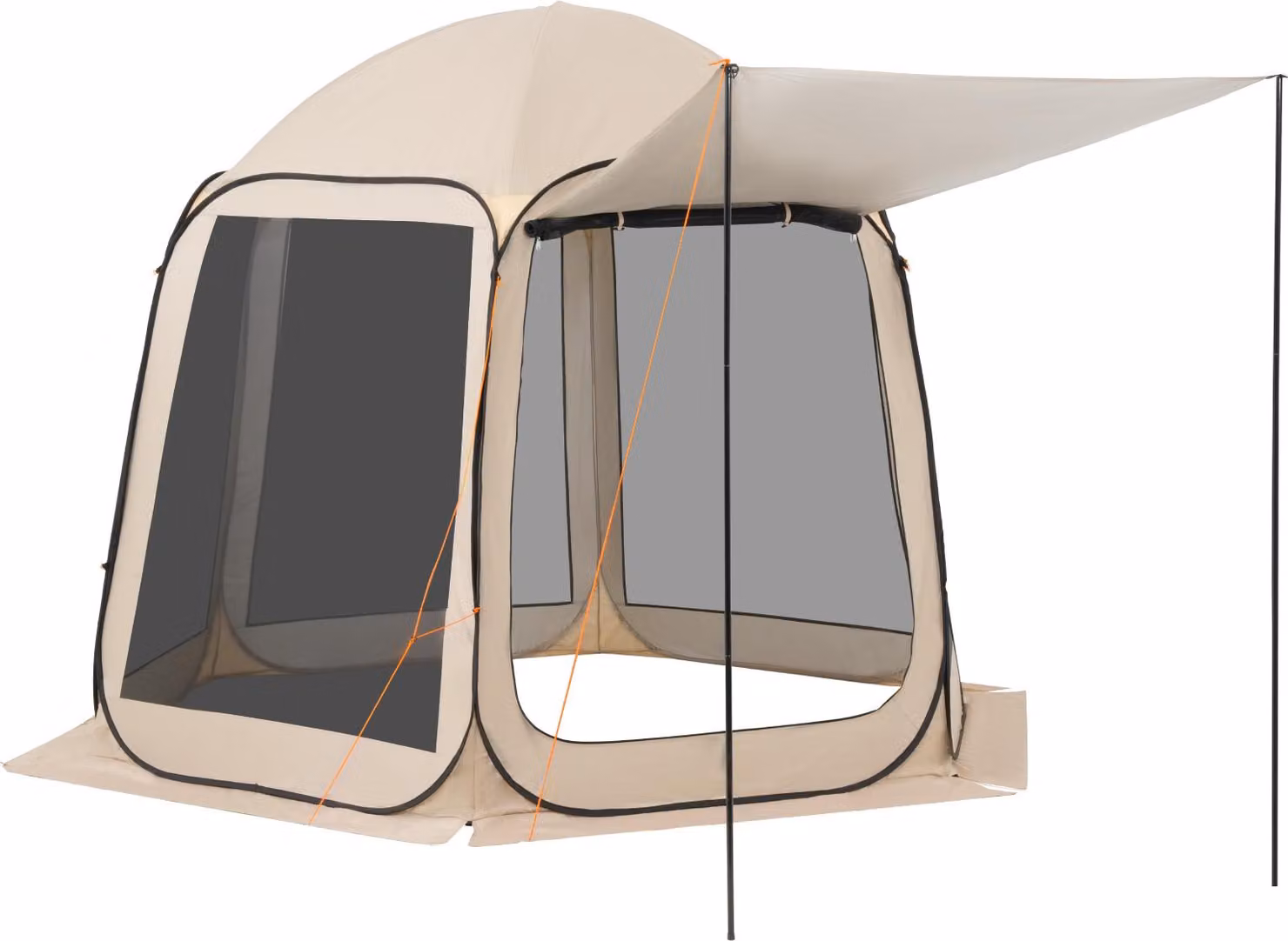 SucceBuy tenda da campeggio 304,8 x 280,4 cm, tenda pop-up con tenda estensibile, tenda portatile per 4-8 persone con borsa di trasporto e pareti laterali, ideale per patio e attività all'aperto, Beige