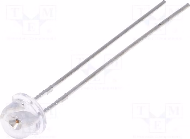 5 LED arancioni, 4,8 mm, 600÷1000 mcd, 100°, 1,5÷2,4 V, per montaggio a foro passante (THT), modello LL-483AC1F-4C. Diodi LED per montaggio a foro passante