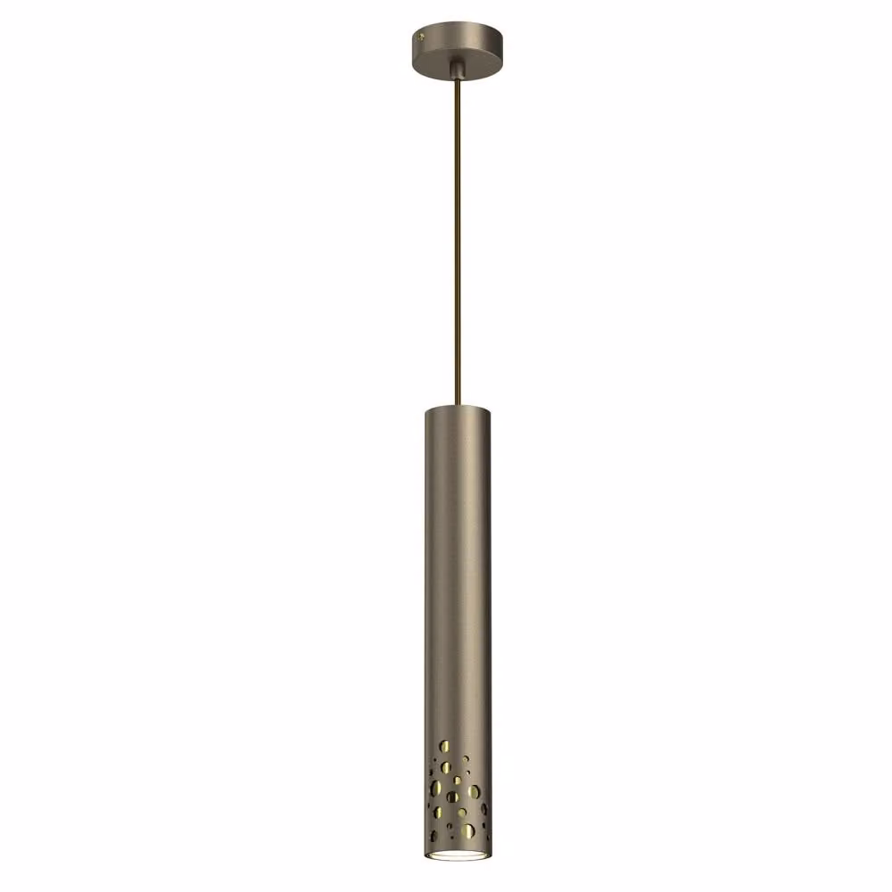 Lampada a sospensione Altro Buble in titanio oro lucido 1xGU10x8W metallo dim.: 130x8x8 cm IP20 Luminex