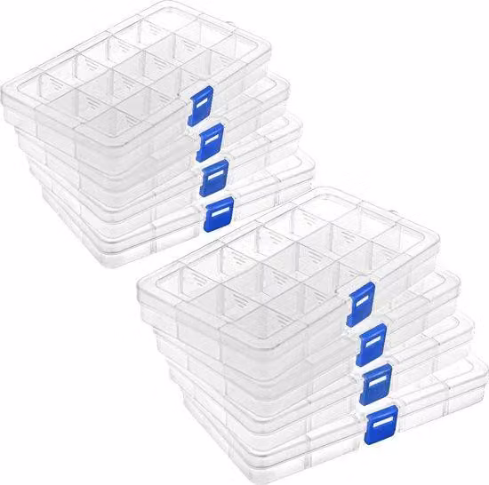 Piccola scatola di plastica per gioielli e accessori