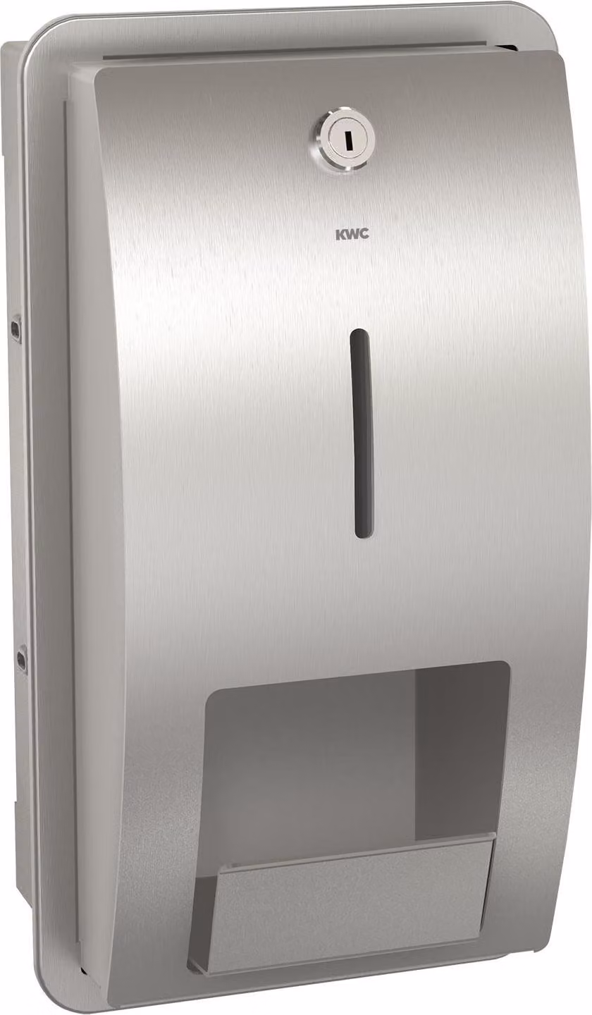 KWC AR Portarotolo doppio per WC, STRATOS, acciaio inox, 183x331x142 mm, a scomparsa