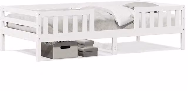Letto singolo | Letto per adulti | Letto senza Materasso Bianco 90x200 cm Legno Massello di Pino