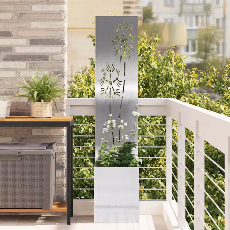 vidaXL Paravento per privacy in giardino Argento L/P/H: 32 x 32 x 150 cm